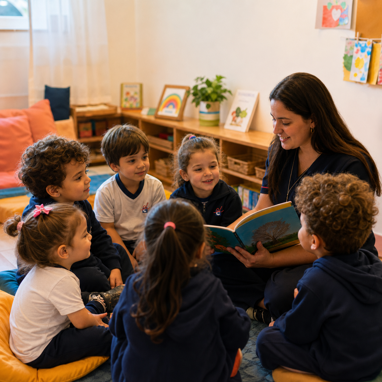Roda de leitura com crianças
